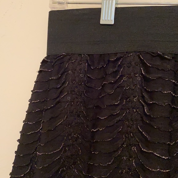 Black Sequin Mini Skirt - Picture 2 of 6